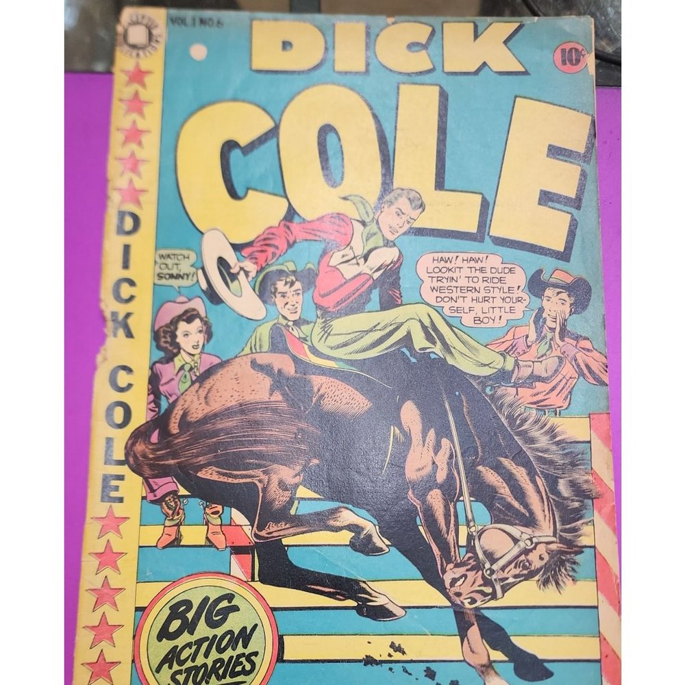 Vintage Dick Cole #6 1949 Comic Book (A3070)
